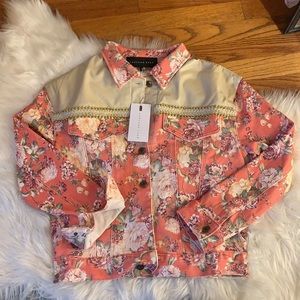 Denim floral jacket